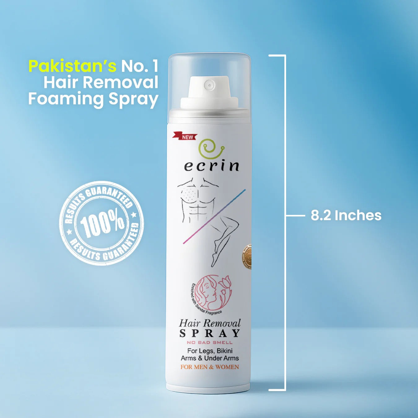 New Ecrin Hair Removal Foaming Spray(For Men & Women)- Advance Formula with Refreshing Fragrance (200ml)